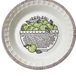 Royal China Country Harvest Apple Pie Recipe Baking Dish Pie Plate USA